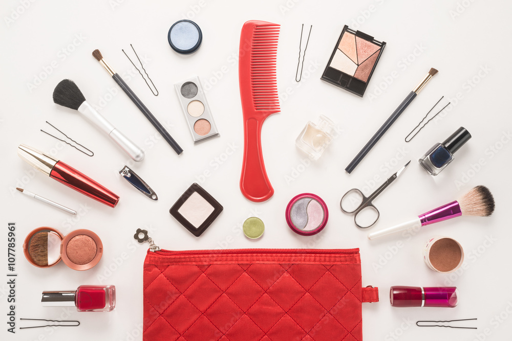 Beautiful make up bag with cosmetics
Beautiful make up bag with cosmetics