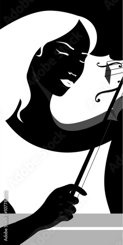 girl  and  violin black