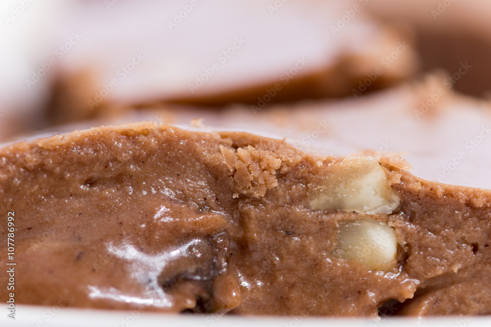 Close macro image of homemade domestic chocolate Close macro image of homemade domestic chocolate