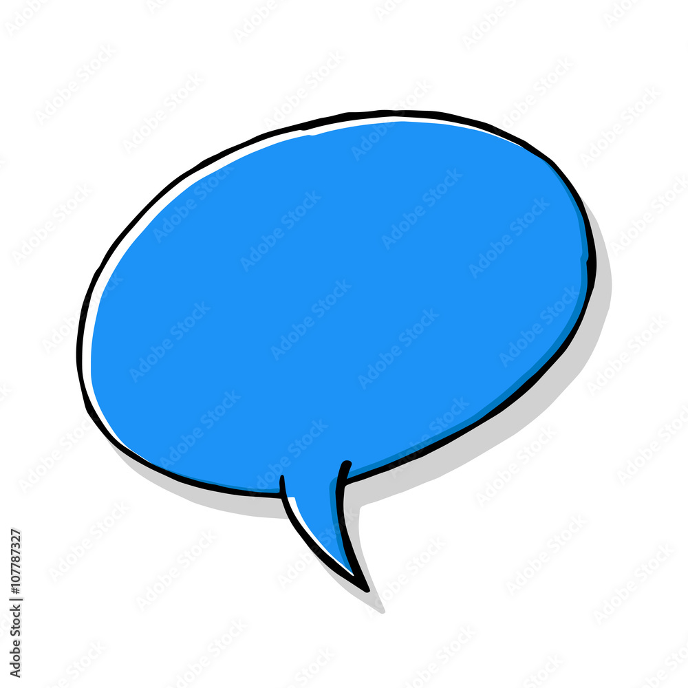 Doodle blue bubble illustration with shadow, vector isolated element Doodle blue bubble illustration with shadow, vector isolated element