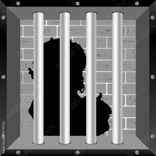 child in prison silhouette illustration