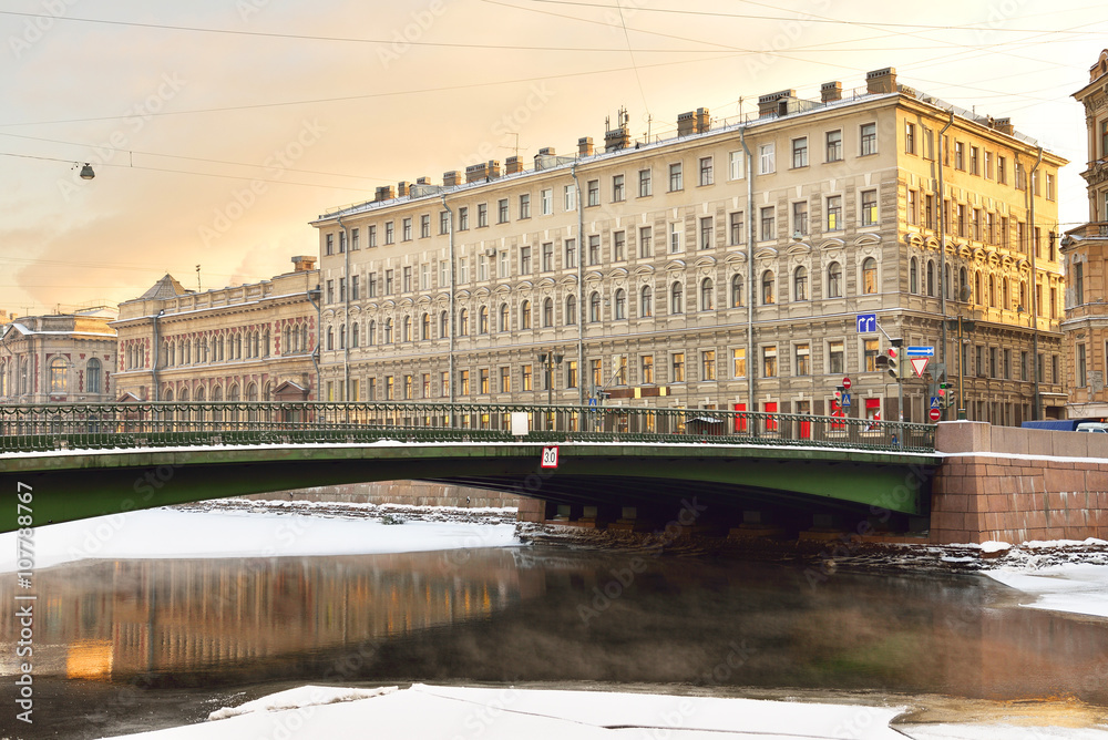 Naklejka premium Fontanka is left branch of Neva, St Petersburg, Russia