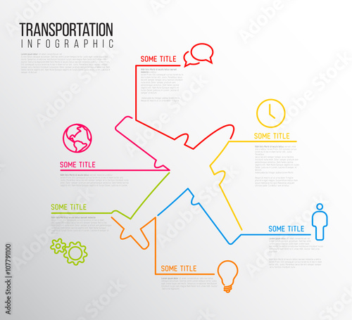 Vector Infographic report template made from lines and icons