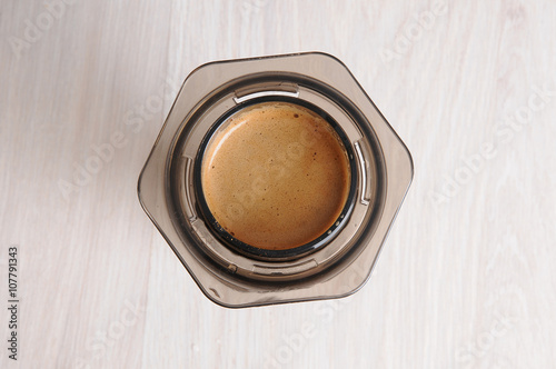 Professional coffee brewing cafe aeropress