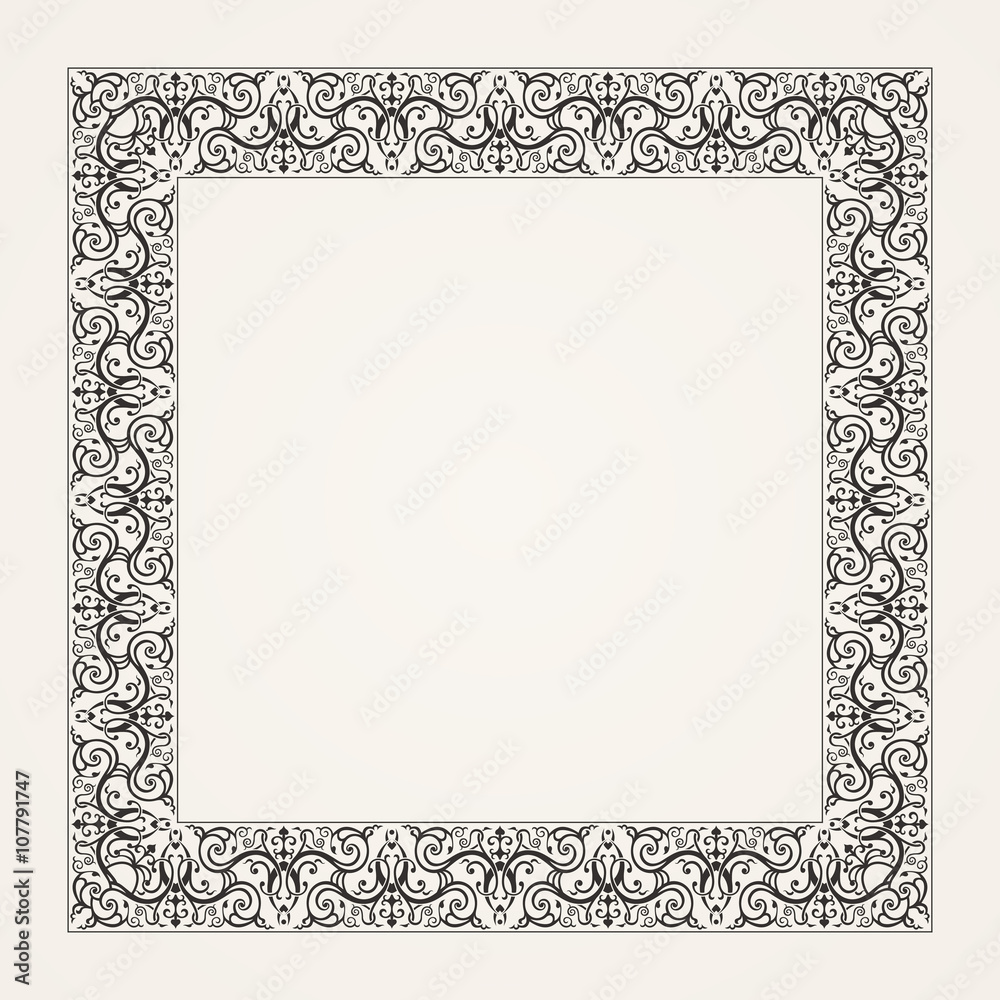 Vintage baroque floral frame