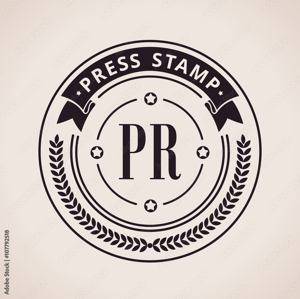 Stamp calligraphic design logo. Luxury vector frame monogram