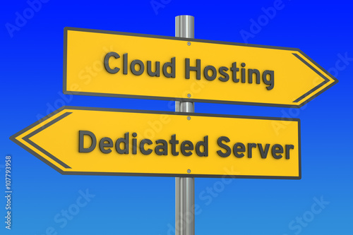 cloud hosting or dedicated server concept, 3D rendering