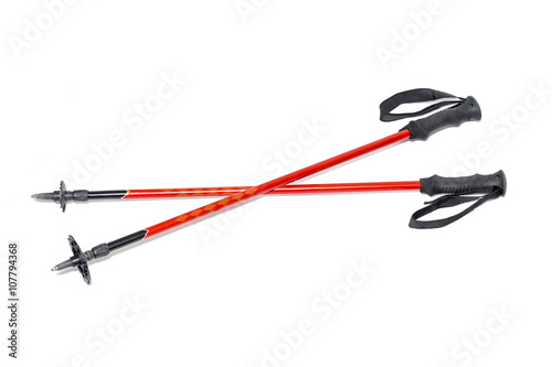 trekking sticks isolated on white