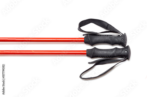 trekking sticks isolated on white