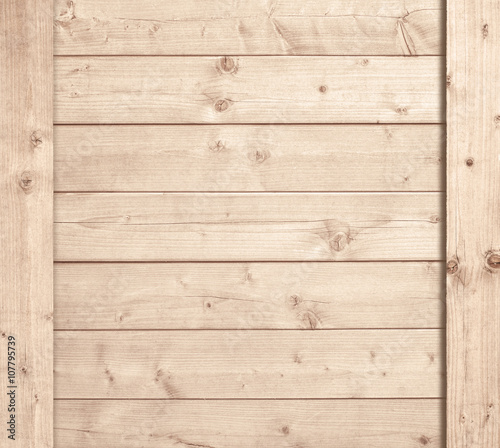 Side of wooden box, light planks or wall