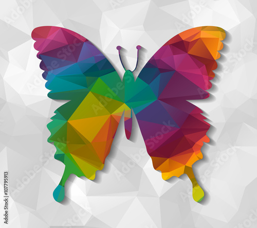 butterfly fly low poly