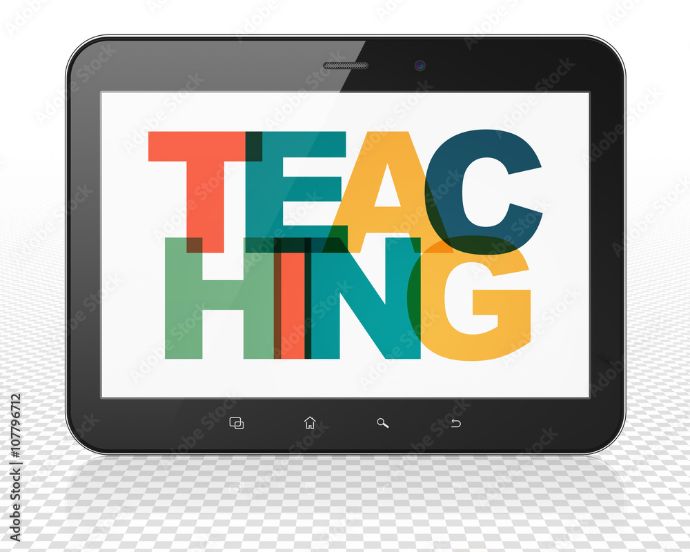 Learning concept: Tablet Pc Computer with Teaching on display Learning concept: Tablet Pc Computer with Teaching on display