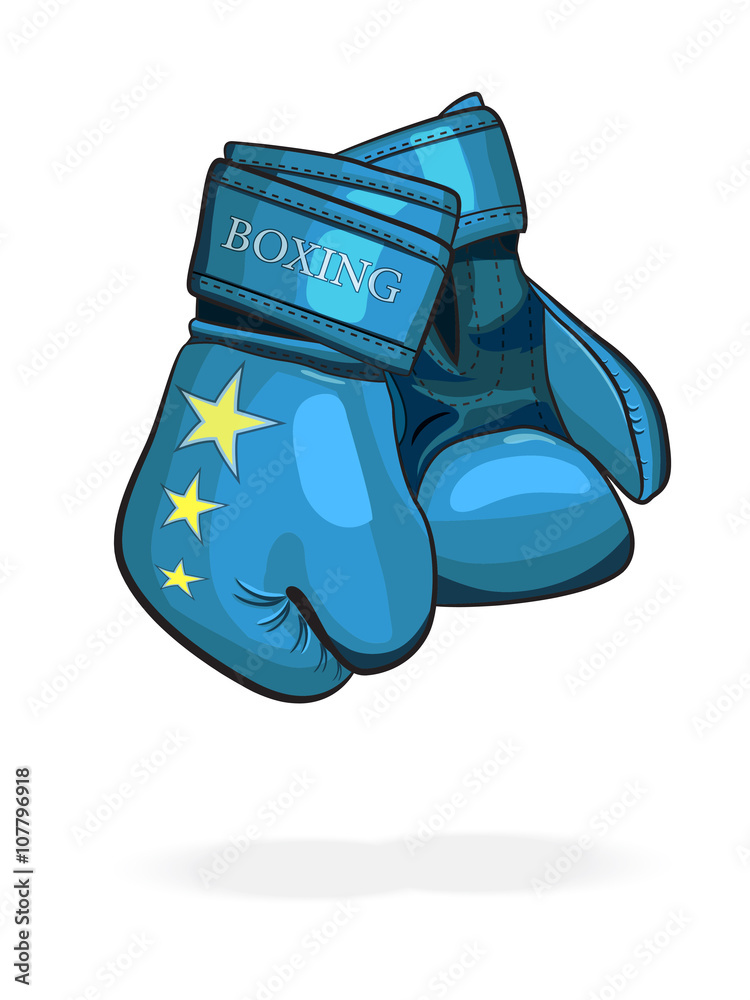 Blue boxing gloves. Vector illustration. Easy for editing Stock Vector ...