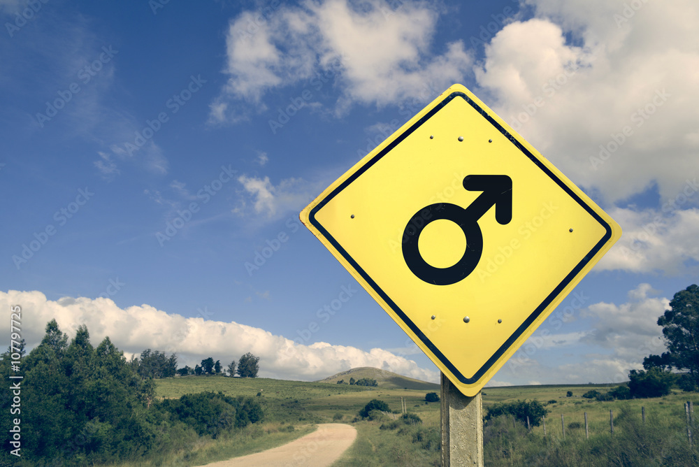 Male gender masculine concept road sign icon Male gender masculine concept road sign icon
