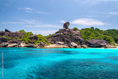 Beautiful sea and blue sky at Similan island, Andaman sea, Thail
