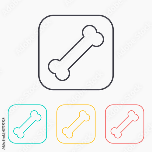 Bone color icon set