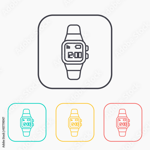 Smart watch color icon set