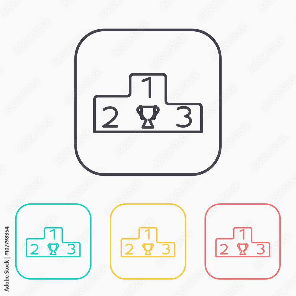 Winner podium color icon set Winner podium color icon set