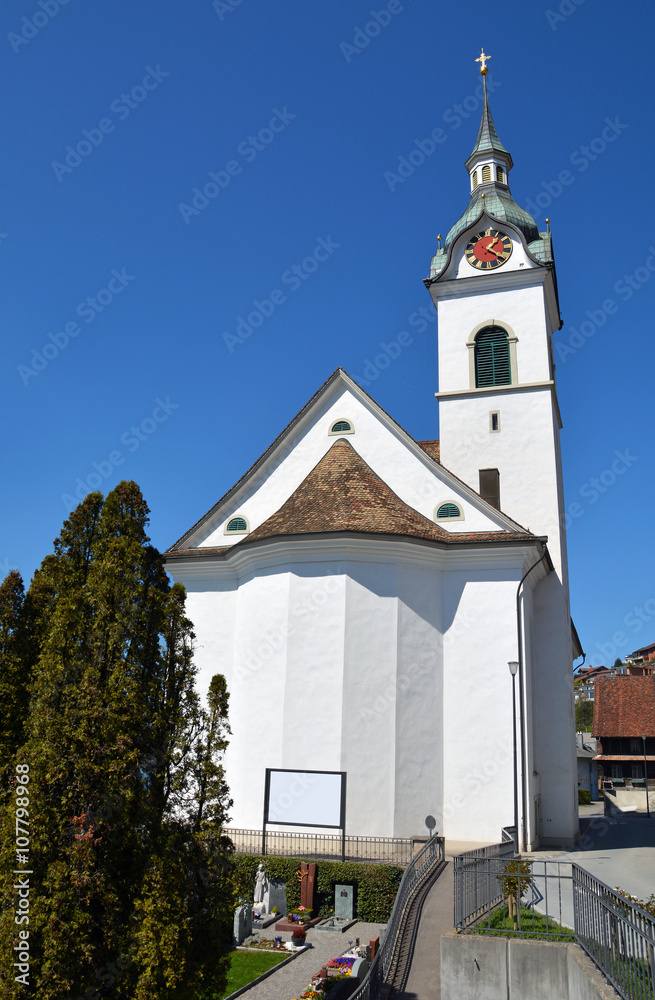 Fototapeta premium Walchwil am Zugersee, Pfarrkirche St. Johannes
