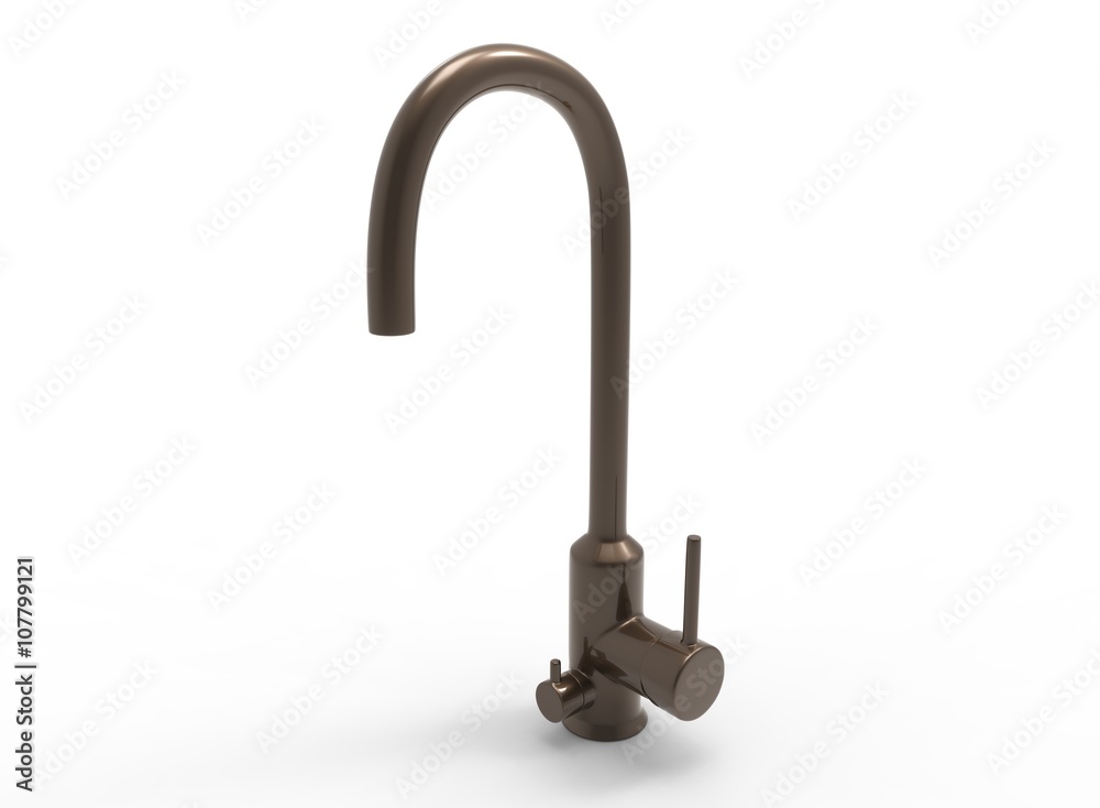 3D illustration of the tap mixer. on white background isolated with shadow. colored and shiny. 3D illustration of the tap mixer. on white background isolated with shadow. colored and shiny.