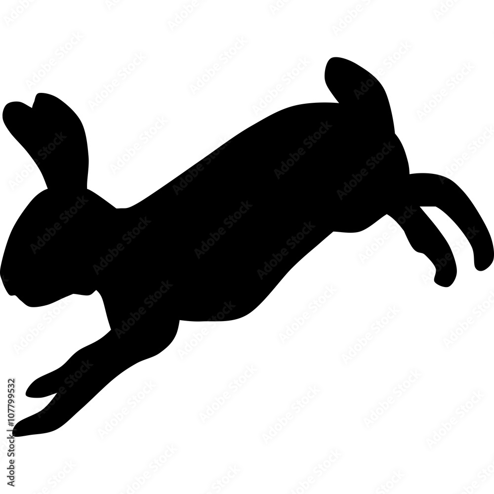 rabbit silhouette Stock Vector | Adobe Stock