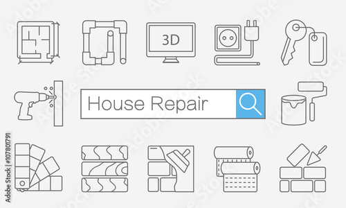 Concept of title site page or banner for home improvement