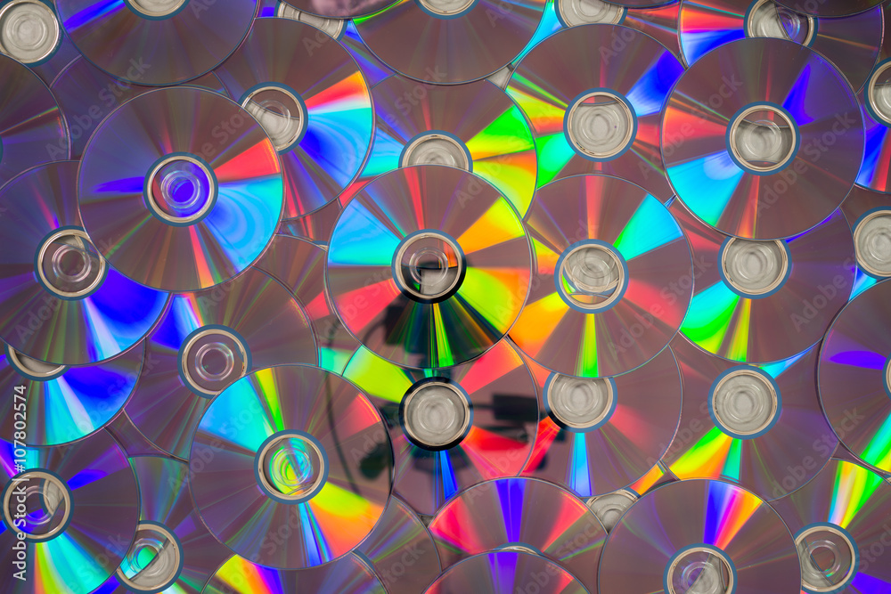 Many CDs Laid Flat Forming a Layer Many CDs Laid Flat Forming a Layer
