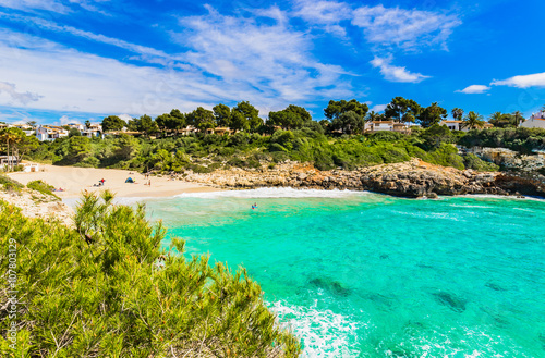 Beautiful cove Cala Anguila Majorca Spain Balearic Islands