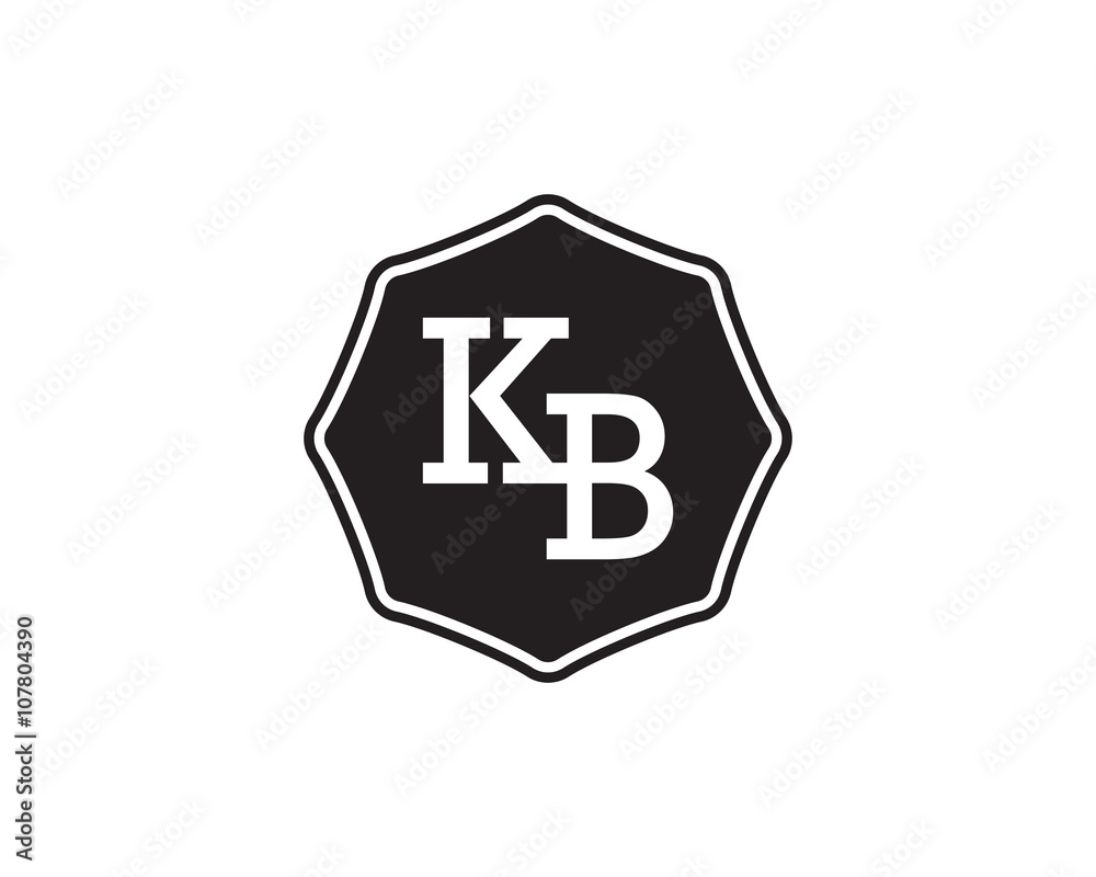 Obraz premium KB retro initial monogram letter logo. vintage label typography.