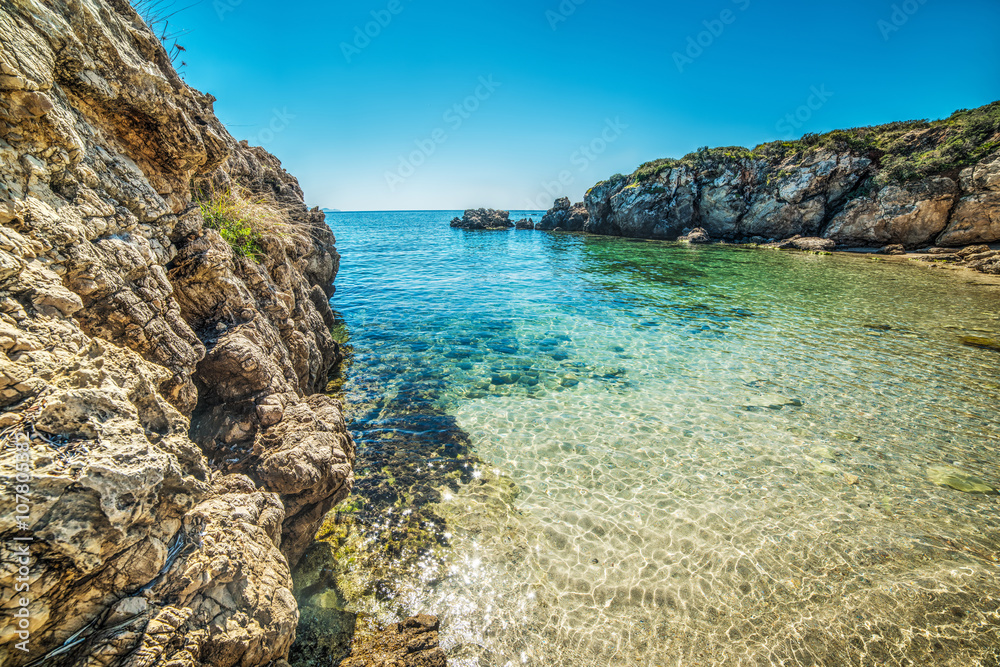 rocks and turquoise water in Sardinia