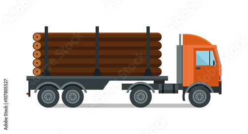 Timber wood truck vector illustration isolated