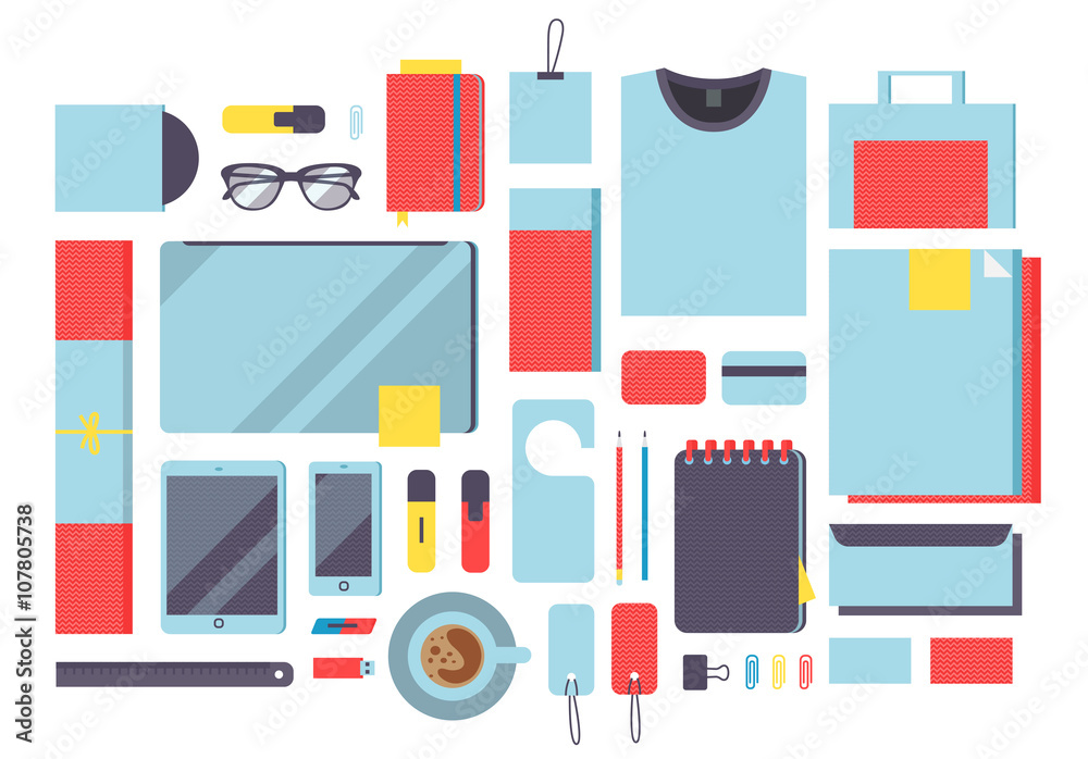 Flat mockup design vector illustration concept icons set of business working elements. Flat mockup design vector illustration concept icons set of business working elements.