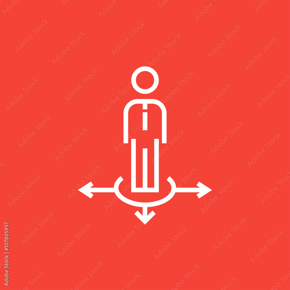 Businessman in three ways line icon. Businessman in three ways line icon.