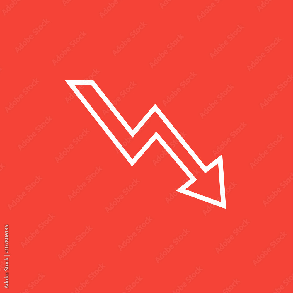 Arrow downward line icon. Arrow downward line icon.