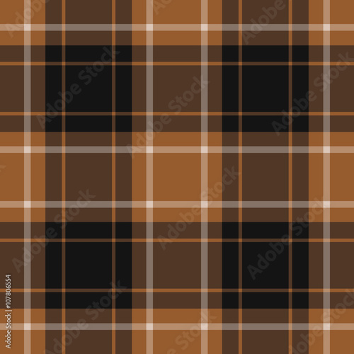 seamless tartan - brown, black and white