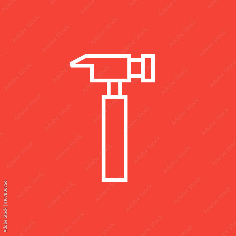 Hammer line icon. Hammer line icon.
