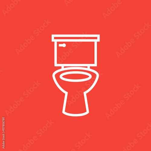 Lavatory bowl line icon.