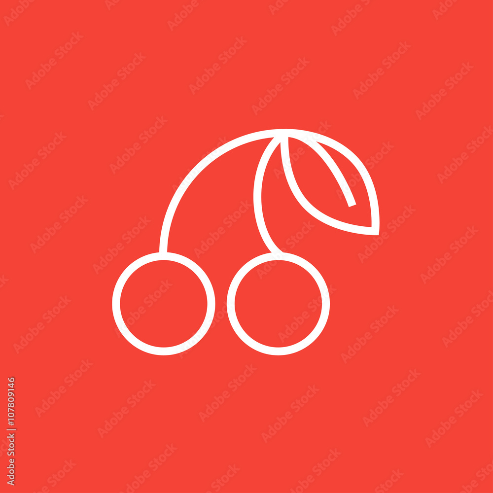 Obraz premium Cherry line icon.