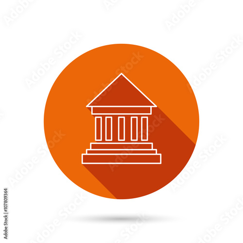 Bank icon. Court house sign.