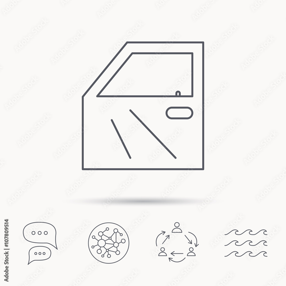 Car door icon. Automobile lock sign. Car door icon. Automobile lock sign.