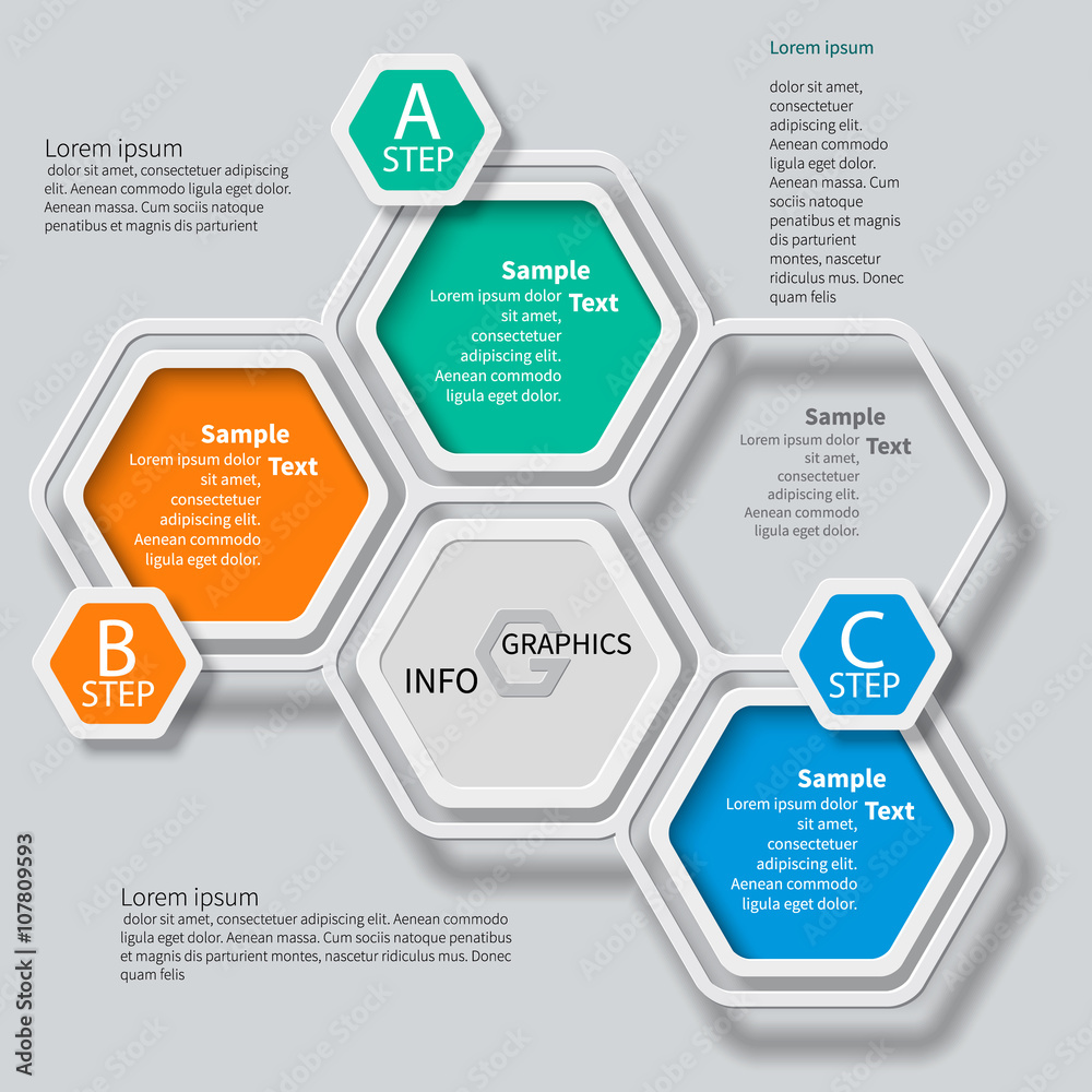 Abstract 3D Paper Infographics