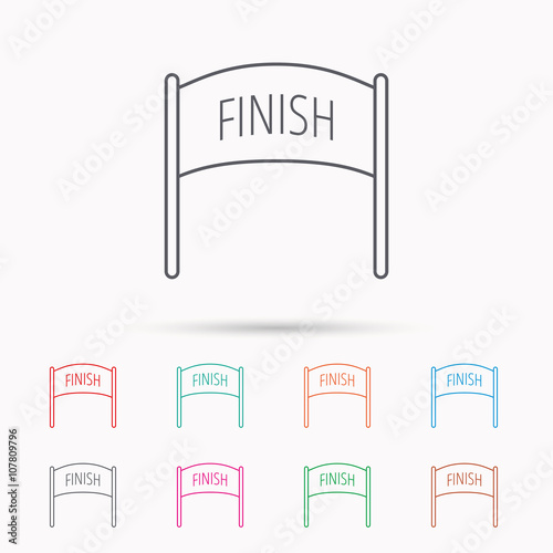 Finish banner icon. Marathon checkpoint sign.