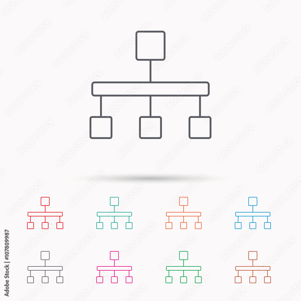 Hierarchy icon. Organization chart sign.