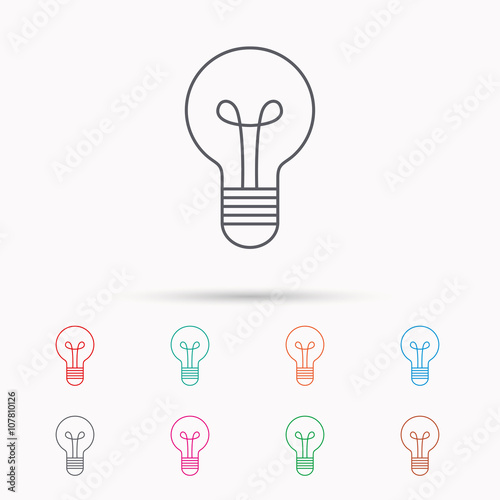 Lamp icon. Idea and solution sign.
