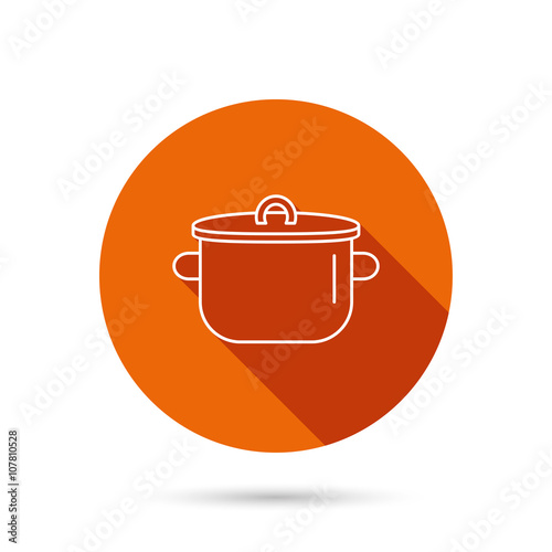 Pan icon. Cooking pot sign.