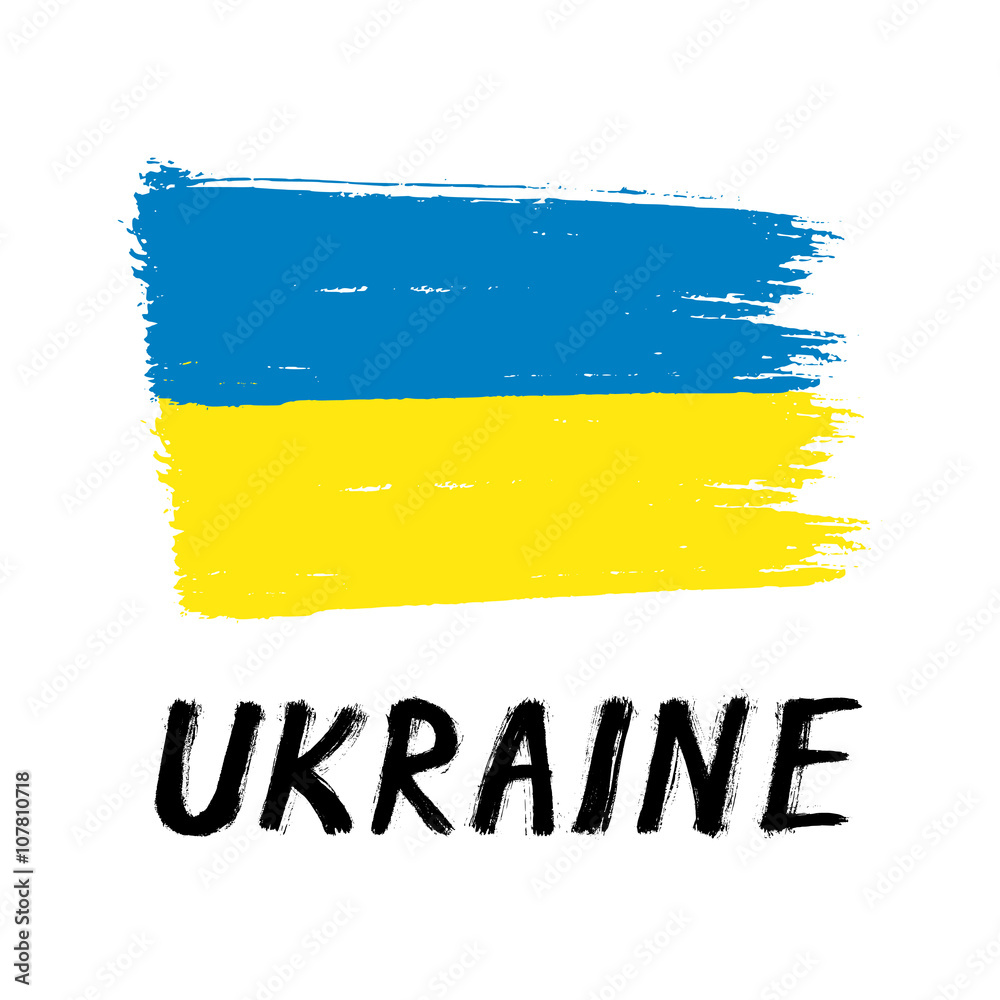 Obraz premium Flag Of Ukraine - Grunge