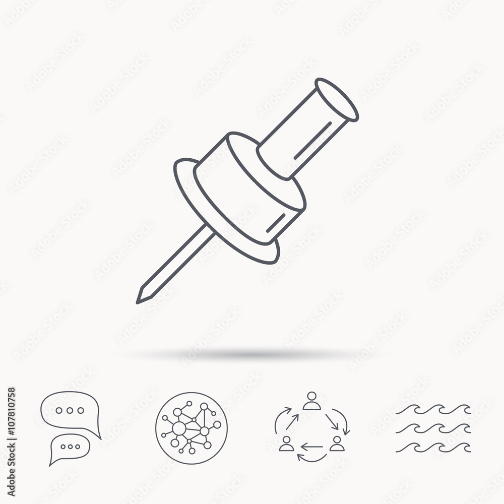 Pushpin icon. Pin tool sign. Pushpin icon. Pin tool sign.
