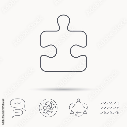 Puzzle icon. Jigsaw logical game sign.