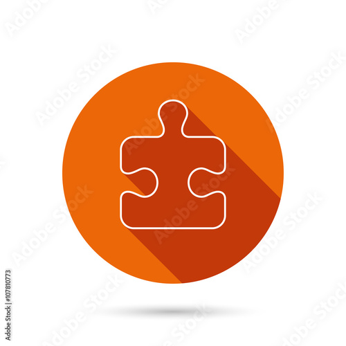 Puzzle icon. Jigsaw logical game sign.