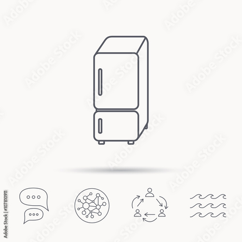 Refrigerator icon. Fridge sign.